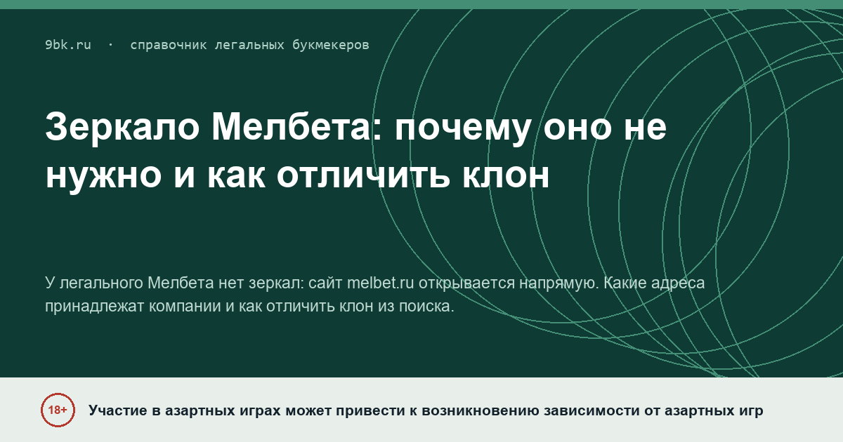Обложка материала: Зеркало Мелбета