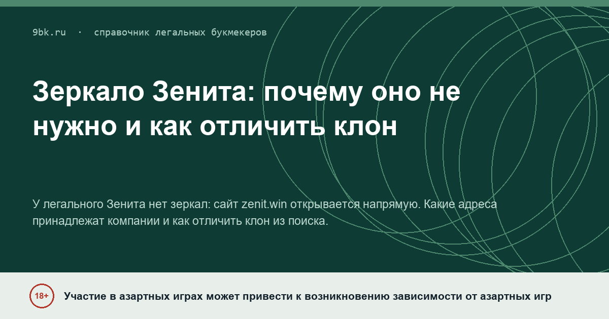 Обложка материала: Зеркало Зенита