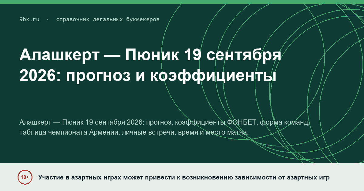 Обложка материала: Алашкерт — Пюник: прогноз на 19 сентября 2026