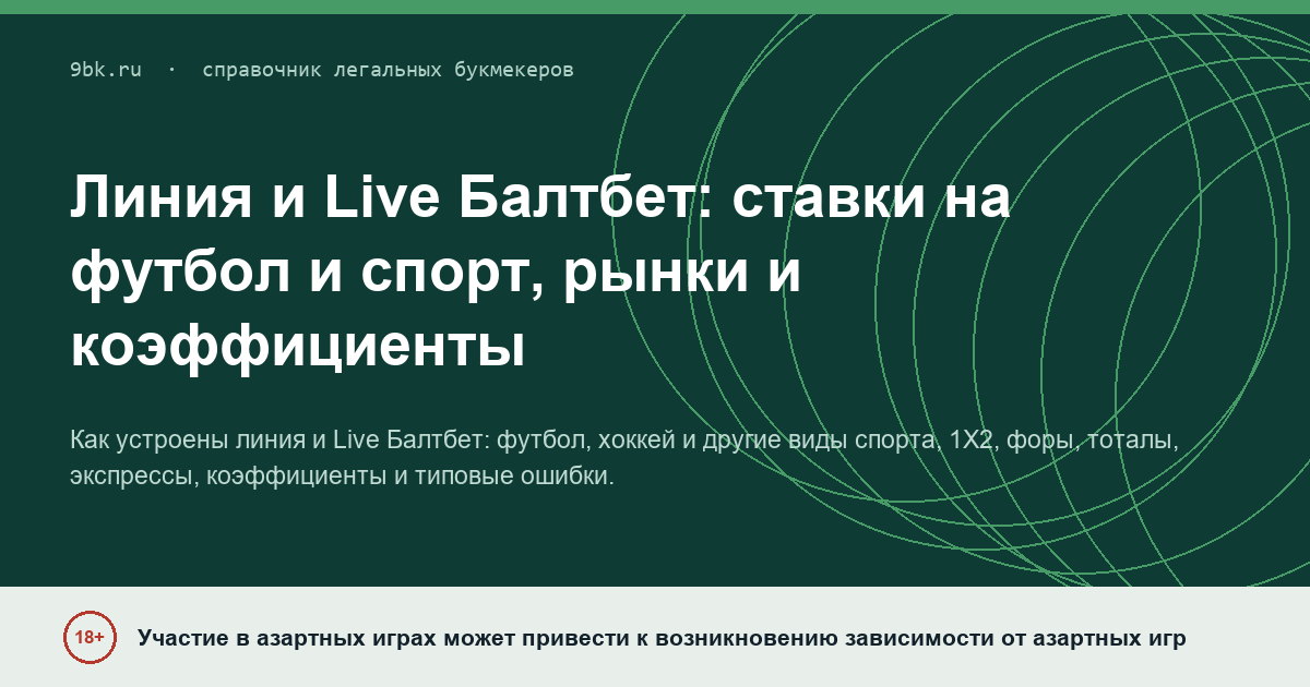 Обложка материала: Линия и Live Балтбет: ставки на футбол и спорт, рынки и коэффициенты