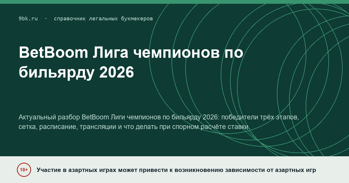 Обложка материала: BetBoom Лига чемпионов по бильярду 2026: расписание, сетка и результаты