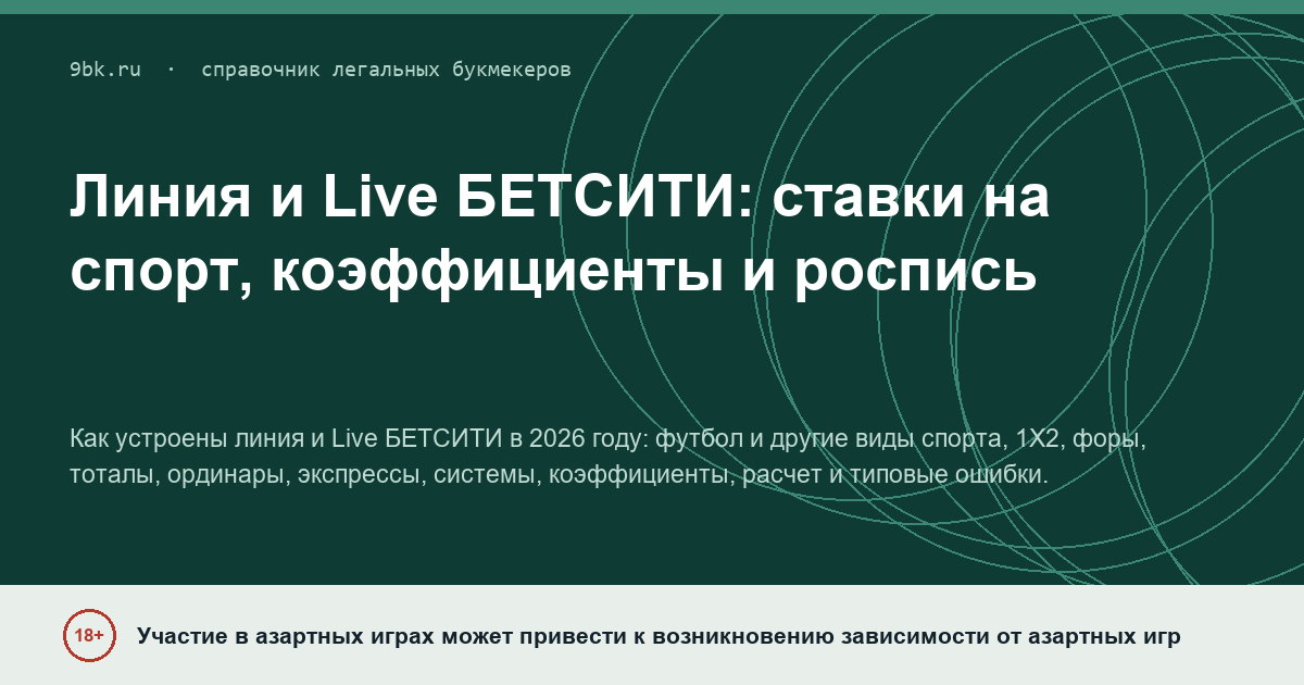 Обложка материала: Линия и Live БЕТСИТИ: ставки на спорт, коэффициенты и роспись