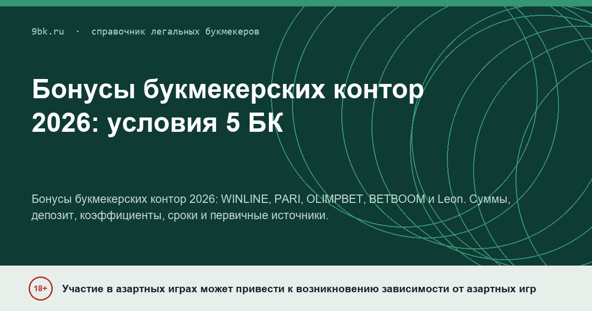 Обложка материала: Бонусы букмекерских контор 2026