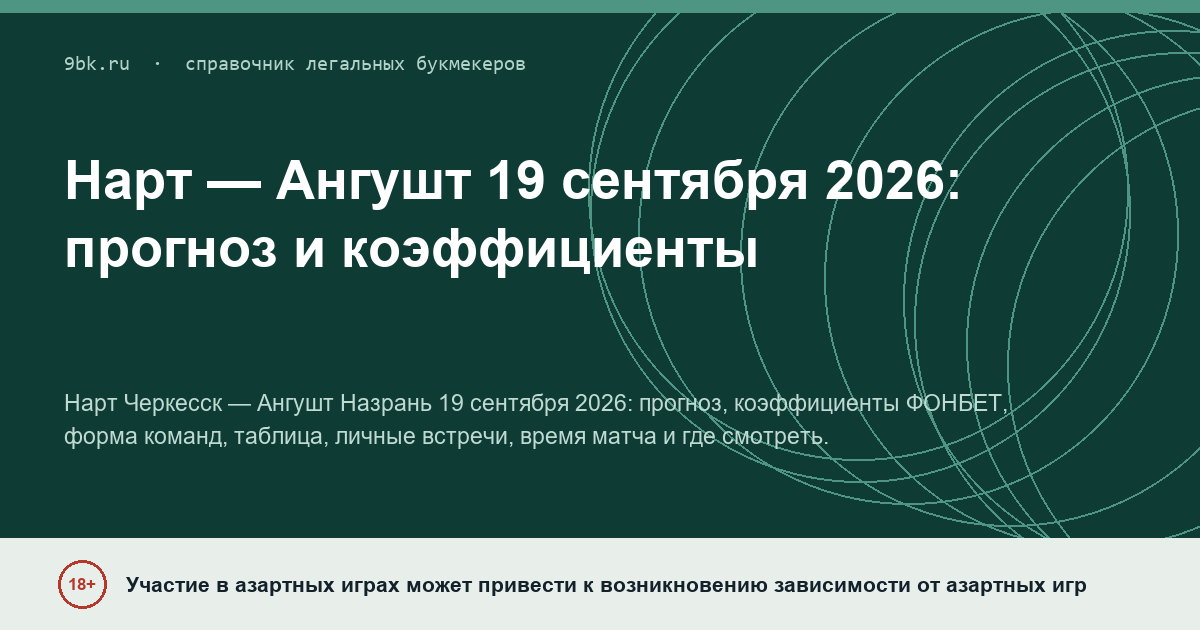 Обложка материала: Нарт — Ангушт: прогноз на 19 сентября 2026