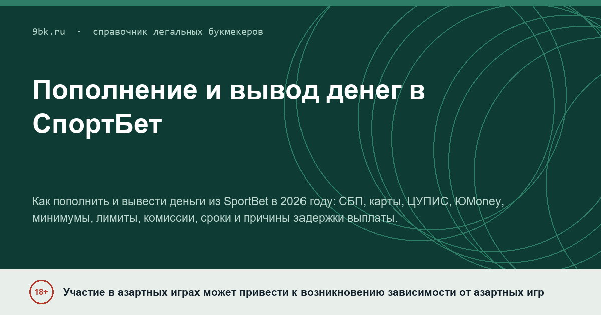 Обложка материала: Пополнение и вывод денег в СпортБет: СБП, карта и ЦУПИС