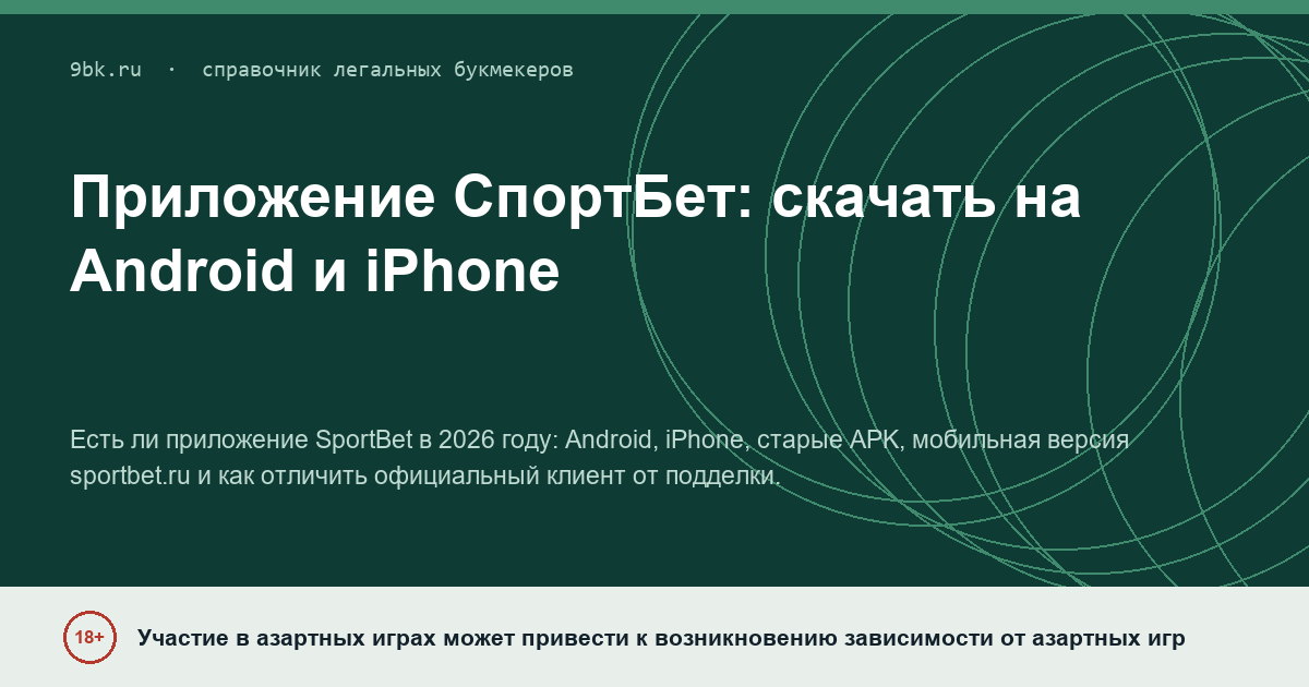 Обложка материала: Приложение СпортБет: скачать Android/iPhone и мобильная версия