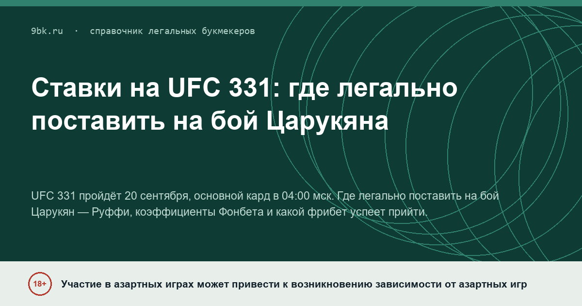 Обложка материала: Ставки на UFC 331: бой Царукян — Руффи