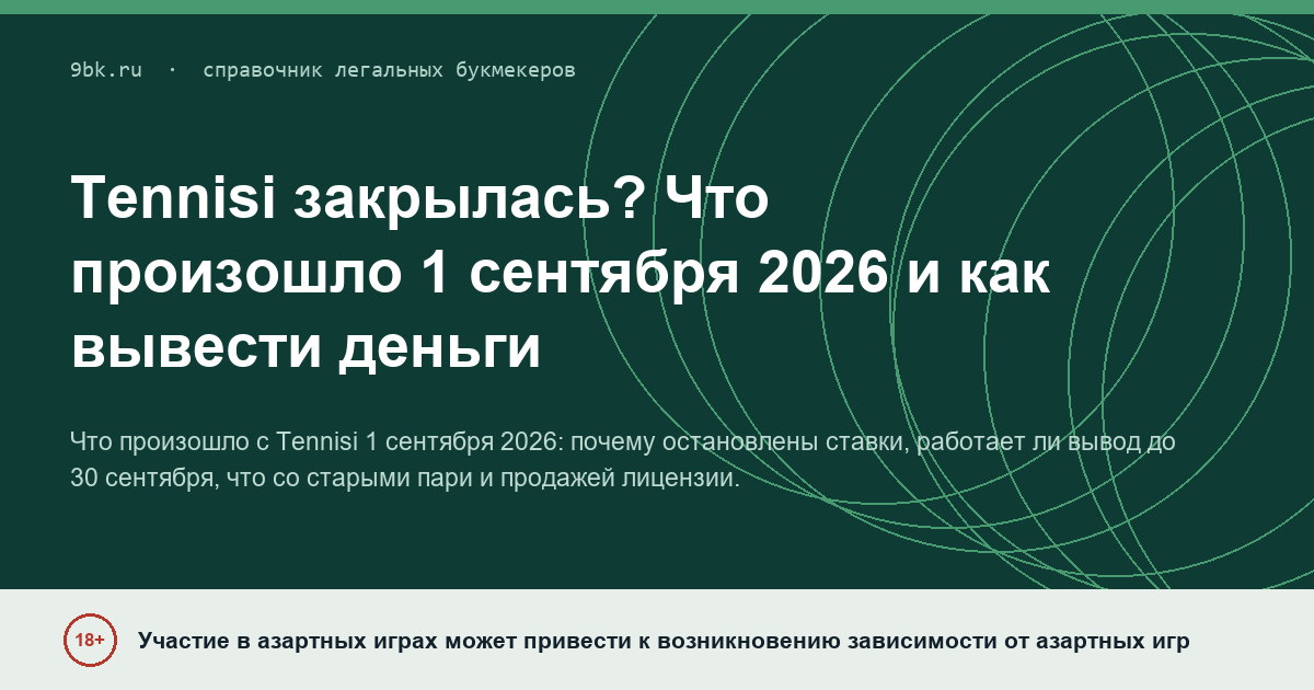 Обложка материала: Tennisi приостановила работу с 1 сентября 2026: закрытие, вывод денег и что будет дальше