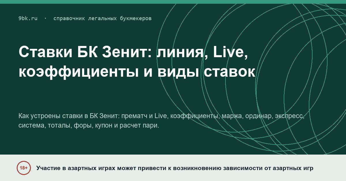 Обложка материала: Ставки в БК «Зенит»: линия, Live, коэффициенты и виды ставок